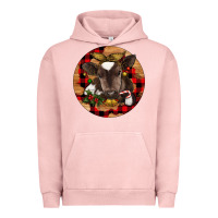 Pigment Salmon Christmas Baby Cow Urban Hoodie - RanaPortraitStore