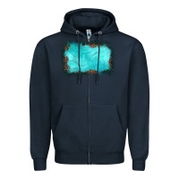 Navy gemstone turquoise leopard background Zipper Hoodie - JahusDesignShop