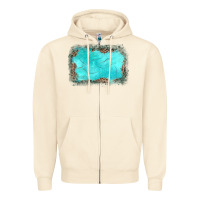 Sandshell gemstone turquoise leopard background Zipper Hoodie - JahusDesignShop