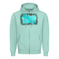 Seafoam gemstone turquoise leopard background Zipper Hoodie - JahusDesignShop