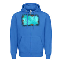 True Royal gemstone turquoise leopard background Zipper Hoodie - JahusDesignShop