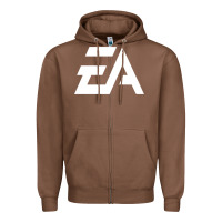 Chestnut #electronicArts EA  white Zipper Hoodie - DesigneFamous