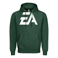 Sports Green #electronicArts EA  white Zipper Hoodie - DesigneFamous