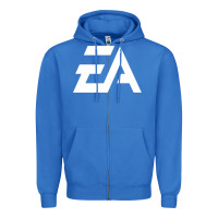 True Royal #electronicArts EA  white Zipper Hoodie - DesigneFamous