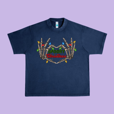 Spooky Christmas Skeleton Hands Urban Heavy Tee Designed By Fadigitalartstudio