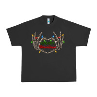 Pigment Black spooky christmas skeleton hands Urban Heavy Tee - FaDigitalArtStudio