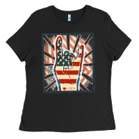 Black Freedom rock hand Ladies Tee - FaDigitalArtStudio