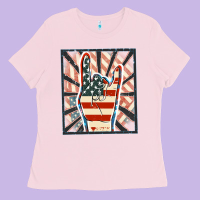 Freedom Rock Hand Ladies Tee Designed By Fadigitalartstudio