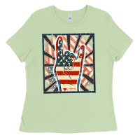Matcha Freedom rock hand Ladies Tee - FaDigitalArtStudio