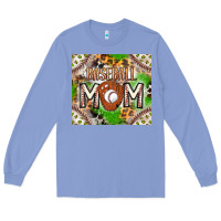 Colony Blue Baseball Mom Long Sleeve Tee - CowhideDigitalArt