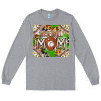 Heather Grey Baseball Mom Long Sleeve Tee - CowhideDigitalArt