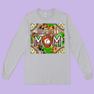 Baseball Mom Long Sleeve Tee Designed By Cowhidedigitalart