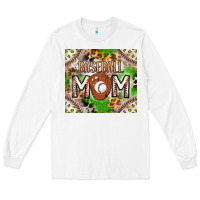 White Baseball Mom Long Sleeve Tee - CowhideDigitalArt