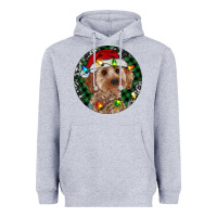 Heather Grey Cockapoo Christmas Heavyweight Hoodie - RanaPortraitStore
