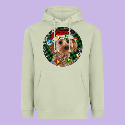 Cockapoo Christmas Heavyweight Hoodie Designed By Ranaportraitstore