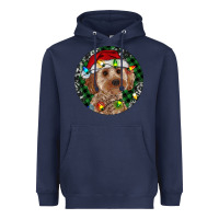 Navy Cockapoo Christmas Heavyweight Hoodie - RanaPortraitStore