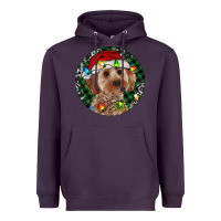Plum Cockapoo Christmas Heavyweight Hoodie - RanaPortraitStore
