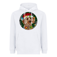 White Cockapoo Christmas Heavyweight Hoodie - RanaPortraitStore
