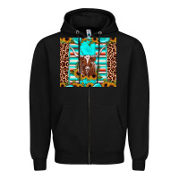 Black texas longhorn sunflower gemstone Zipper Hoodie - JahusDesignShop