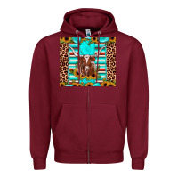 Burgundy texas longhorn sunflower gemstone Zipper Hoodie - JahusDesignShop