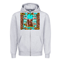 Heather Grey texas longhorn sunflower gemstone Zipper Hoodie - JahusDesignShop