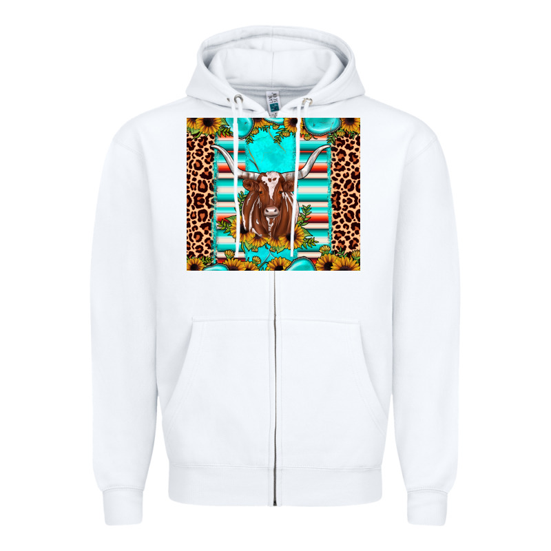 Texas Longhorn Sunflower Gemstone Zipper Hoodie by JahusDesignShop | Teevron