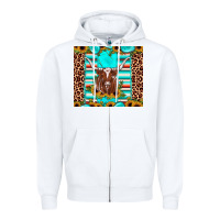 White texas longhorn sunflower gemstone Zipper Hoodie - JahusDesignShop