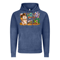 Vintage Denim Easter Howdy Peeps Bunny Vintage Hoodie - CowhideDigitalArt