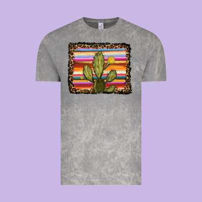 Serape Leopard Cactus Vintage Tee Designed By Ranaportraitstore