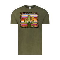 Vintage Olive serape leopard cactus Vintage Tee - RanaPortraitStore