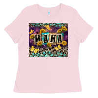 Bubblegum Pink Mama with sunflowers Ladies Tee - FaDigitalArtStudio