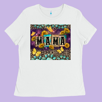 Mama With Sunflowers Ladies Tee Designed By Fadigitalartstudio