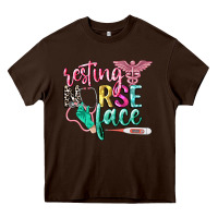 Chocolate Brown resting nurse face Heavy Core Tee - CowGirlArtShop