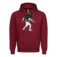 Burgundy bigfoot wood layered christmas Zipper Hoodie - DesigneFamous