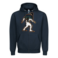 Navy bigfoot wood layered christmas Zipper Hoodie - DesigneFamous