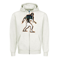 Oatmeal Heather bigfoot wood layered christmas Zipper Hoodie - DesigneFamous
