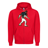 Red bigfoot wood layered christmas Zipper Hoodie - DesigneFamous