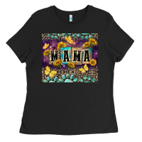 Black Mama with sunflowers Ladies Tee - FaDigitalArtStudio
