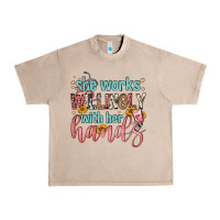French Oak she works willingly with her hands Urban Heavy Tee - FaDigitalArtStudio
