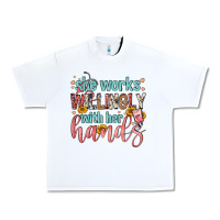 White she works willingly with her hands Urban Heavy Tee - FaDigitalArtStudio