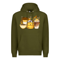 Army Green Bee Honey Coffee Cups Premium Hoodie - Artiststas