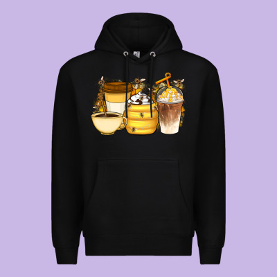 Bee Honey Coffee Cups Premium Hoodie Designed By Artiststas