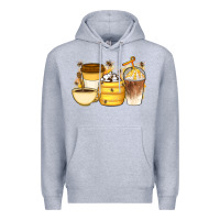 Heather Grey Bee Honey Coffee Cups Premium Hoodie - Artiststas