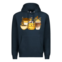Navy Bee Honey Coffee Cups Premium Hoodie - Artiststas