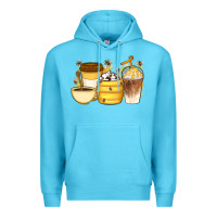 Ocean Blue Bee Honey Coffee Cups Premium Hoodie - Artiststas