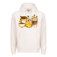 Pale Pink Bee Honey Coffee Cups Premium Hoodie - Artiststas