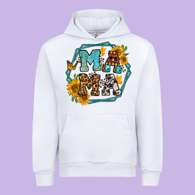 Sunflowers Hexagon Frame Mama Urban Hoodie Designed By Jasminsmagicworld
