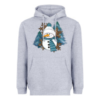 Heather Grey Snowman Winter Heavyweight Hoodie - RanaPortraitStore