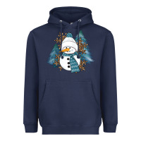 Navy Snowman Winter Heavyweight Hoodie - RanaPortraitStore