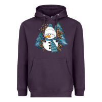 Plum Snowman Winter Heavyweight Hoodie - RanaPortraitStore